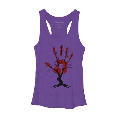 Women's Design By Humans Halloween Tree By aisenArt Racerback Tank Top