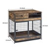 NicBex 31.5Inch Dog Crate Wooden Heavy Duty Dog Kennel with Drawers and Open Storage Shelf,End Table Dog Cage Indoor Use,Brown - 3 of 4