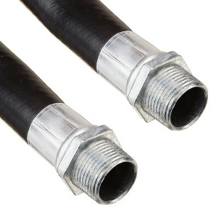 Apache 98108520 3/4 Inch Diameter 12 Foot Long Farm Fuel Transfer Hose with Male to Male Crimped Couplings and Anti Kink Strain Relief Springs, Black - 1 of 1