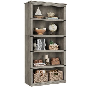 67.4 Inch Tall 5 Tier Bookcase, Farmhouse Storage Shelf, Wooden 5 Shelf Bookshelves With Anti Tip and Open Display for Living Room, Bedroom - 1 of 1