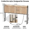 MaseiKar Fluted Headboard with Outlets, Wall Mount Wood Headboard with Storage, Height Adjustable, Storage Rack, Sturdy and Stable - 3 of 4