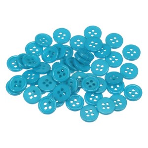 Unique Bargains Resin Craft Snap Round Flat 4-Hole Sewing Buttons 50 Pcs - 1 of 4
