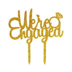 O'Creme Gold 'We're Engaged' with Ring Cake Topper - 1 of 1