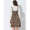 INSPIRE CHIC Women's Plaid Sleeveless Tie Back A-Line Overall Pinafore Dresses - 4 of 4