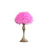 18.25" Hot Pink Feather Aquina Crisp Contour Glam Table Lamp Satin Gold - Ore International - 2 of 4