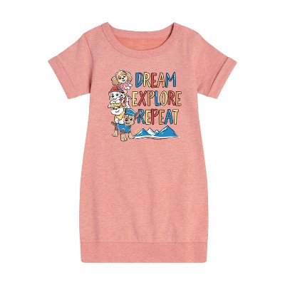 - Paw Patrol - Dream, Explore, Repeat Graphic Short Sleeve Fleece Dress