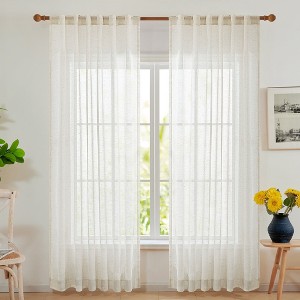 Deconovo Textured Faux Linen Sheer Curtains 2 Panels OEKO-Certified - 1 of 4