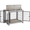 Acekool Furniture Dog Crate - Mobile Kennel with 3 Doors & Wheels - 2 of 4