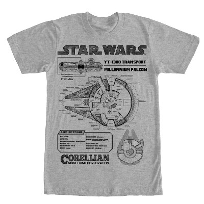 Men's Star Wars Millennium Falcon Specifications T-shirt : Target