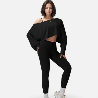 Anna-Kaci Active Women's Cropped Long Sleeve Pullover with Wide Boat Neck - image 5