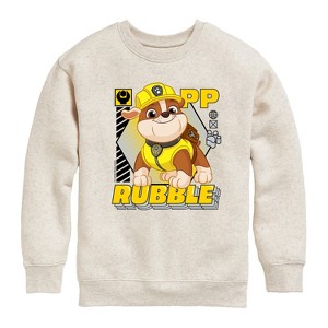 Boys' - Paw Patrol - Rubble Graphic Graphic Long Sleeve Fleece Sweatshirt - 1 of 4