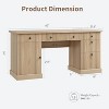 COZONY 60" Modern Office Executive Desk with Fluted Wood Top, File Cabinet & Drawers, Spacious Storage Writing Desk for Home Office, Study & Bedroom - 2 of 4