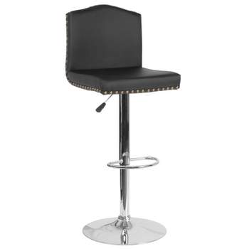 Flash Furniture Bellagio Contemporary Adjustable Height Crown Back Barstool with Accent Nail Trim