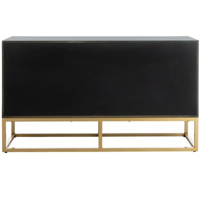 Estelle Transitional Teal 6-Drawer Dresser with Brass Accents