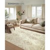 Boho Chic 6x9 ft Area Rug - Soft Non-Slip Carpet for Home Decor, Machine Washable, Bedroom or Living Room, Sand Beige - 3 of 4