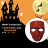 KBW Bedazzled Red Rhinestone Skull Mask Adult Costume Accessory - 4 of 4