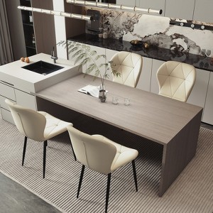 Dining Chairs,Modern Dining Room Chair Diamond Leather with Wooden and Metal Frame - 1 of 4