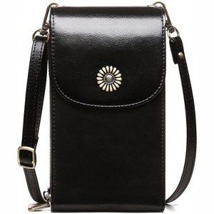 FATMOON Women Fashion Florets Crossbody Bag Vertical Phone Bags Cow Leather Purse Genuine Leather Shoulder Bag - 1 of 4