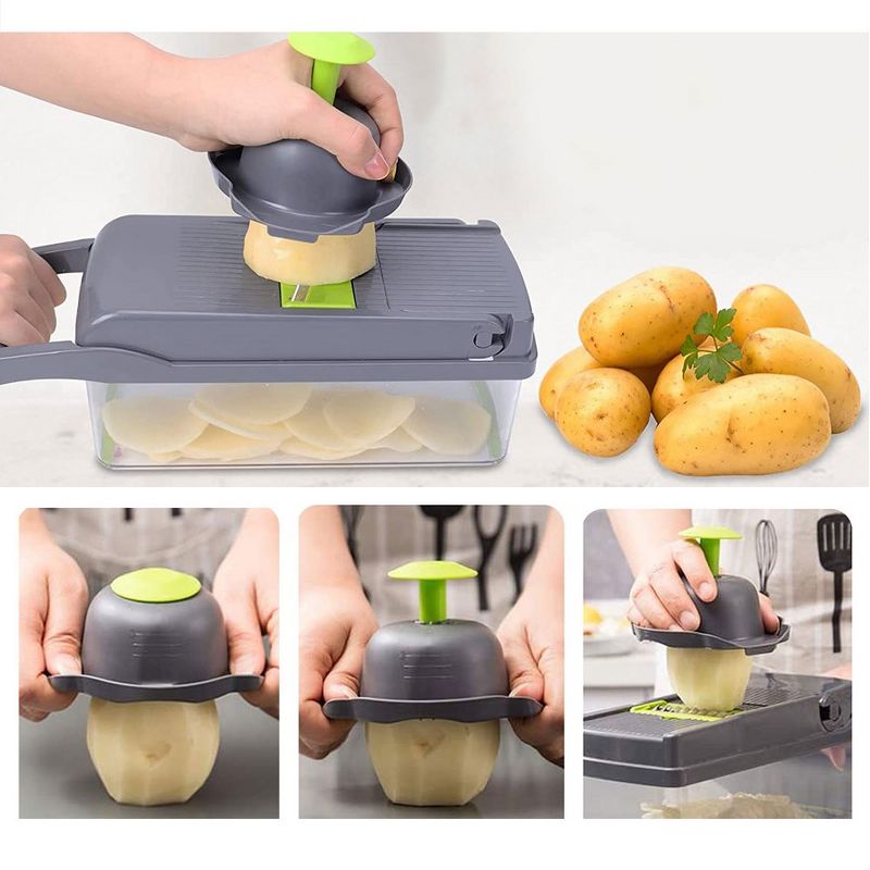 Cheer Collection 10 in 1 Food Slicer and Vegetable Cutter with 8 Blades, 4 of 12