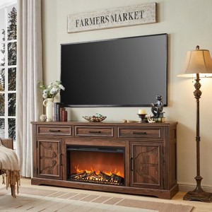 SinCiDo 70" Fireplace TV Stand, Entertainment Center w/ 30" Fireplace, Equipped w/ Remote Control & 3D Flame, Storage Cabinets & Drawers - 1 of 4