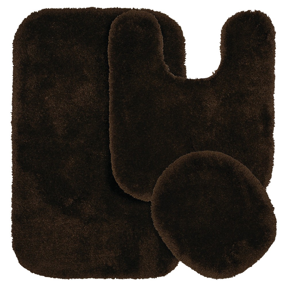 3pc Finest Luxury Ultra Plush Washable Nylon Bath Rug Set Chocolate - Garland was $52.99 now $33.99 (36.0% off)