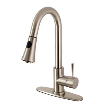 Gourmetier Single Handle Faucet with Pull Down Spout Satin Nickel - Kingston Brass