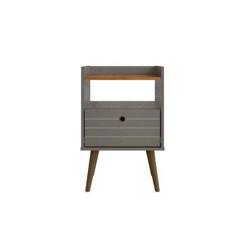 Cassie Mid-century Modern Nightstand Walnut/white - Buylateral : Target