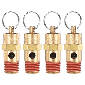 Unique Bargains Brass Automatic Safety Control Threaded Air Compressor Pressure Release Valve 4 Pcs - 1 of 4