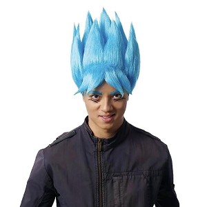 Costume Culture by Franco LLC Anime Warrior Adult Blue Costume Wig - 1 of 3