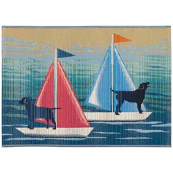 Liora Manne Esencia See Spot Sail Indoor/Outdoor Mat Blue 2'5" x 3'11"