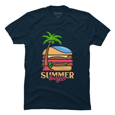 Men's Design By Humans Summer Burger By VEKTORKITA T-Shirt