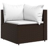 vidaXL Patio Corner Sofas with Cushions 2 pcs Brown Poly Rattan - image 3 of 4