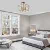 PAKOKULA Modern 4-Light Gold Geometric Metal Semi-Flush Mount Ceiling Light - 4 of 4