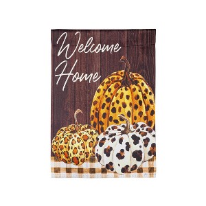 Evergreen Garden Flag Boho Brown Pumpkins Suede Double Sided Indoor Outdoor Decor 18" x 12.5" - 1 of 1