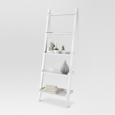 target white ladder bookshelf