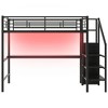 Whisen Full Size Metal Loft Bed with Desk and Convertible Storage Staircase and Small Wardrobe - 4 of 4