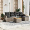 vidaXL Patio Sofa Set with Cushions Outdoor Furniture 6 Piece Poly Rattan - Gray - 2 of 4