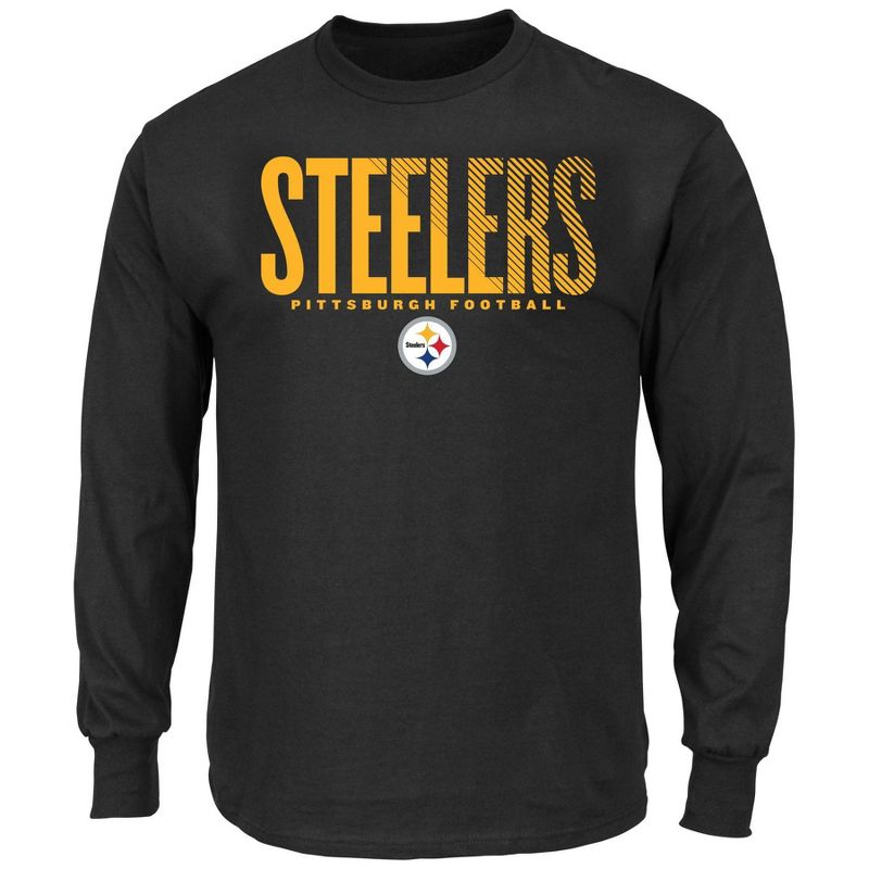 NFL Pittsburgh Steelers Black Long Sleeve Core Big &#38; Tall T-Shirt, 1 of 4