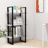 vidaXL Engineered Wood Storage Shelf, Freestanding Scandinavian Style Metal Shelves - 3 of 4