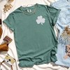 Simply Sage Market Women's Embroidered Clover St. Patrick's Day Short Sleeve Garment Dyed Tee - 3 of 3