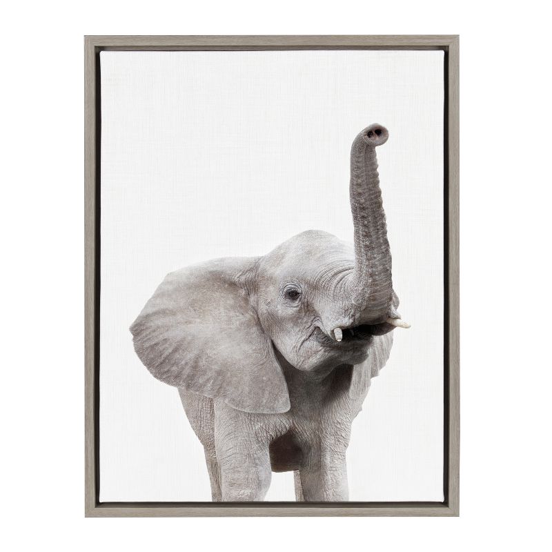 Sylvie Young Elephant Framed Canvas by Amy Peterson - Kate and Laurel, 1 of 6