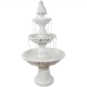Sunnydaze Electric Fiberglass 3-Tier Welcome Pineapple Top Outdoor Water Fountain - 57" - 1 of 4