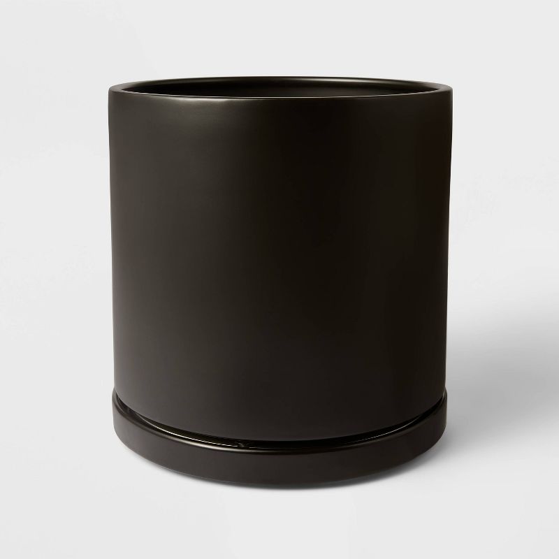  Hilton Carter for Target Ceramic/Metal Indoor Outdoor Planter Pot with Saucer & Rotation, 1 of 8