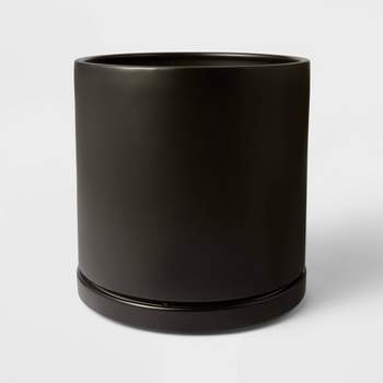  Hilton Carter for Target Ceramic/Metal Indoor Outdoor Planter Pot with Saucer & Rotation