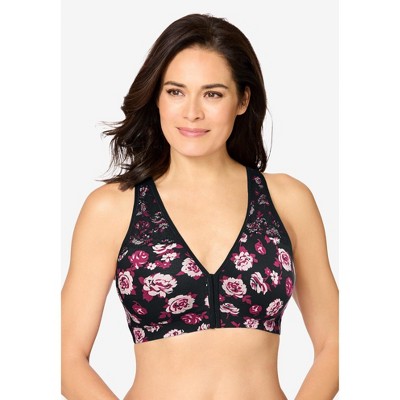 Catherines Women's Plus Size Wireless Front-Close Cotton Comfort Bra