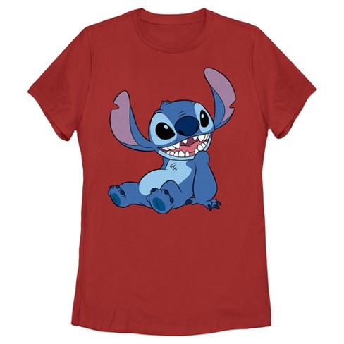 Women's Lilo & Stitch Sitting Pose T-shirt - Red - Large : Target