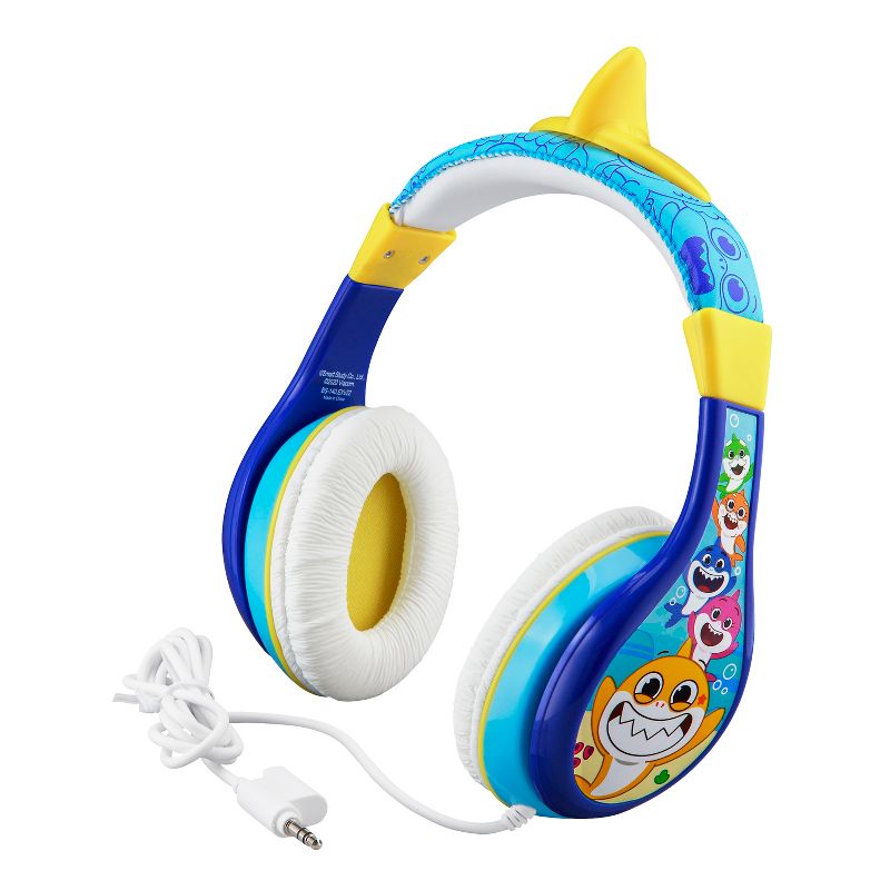 eKids Baby Shark Wired Headphones for Kids, Over Ear Headphones for School, Home, or Travel - Blue (BS-140.EXV22), 2 of 5
