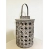Essential Decor & Beyond 14.5” Distressed Gray Bamboo Lantern With Handle - 2 of 4