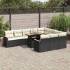 vidaXL Garden Sofa Set Black, Cream White - Black and Cream - 2 of 4