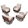 UPHA Wicker Outdoor Rocking & Swivel Chair 4-Piece Set with Cushions - 2 of 4